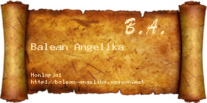 Balean Angelika névjegykártya